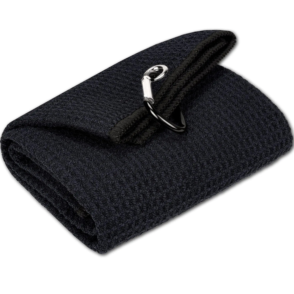 Large Tri-Fold Microfiber Golf Towel with Carabiner Clip (16” × 24”)