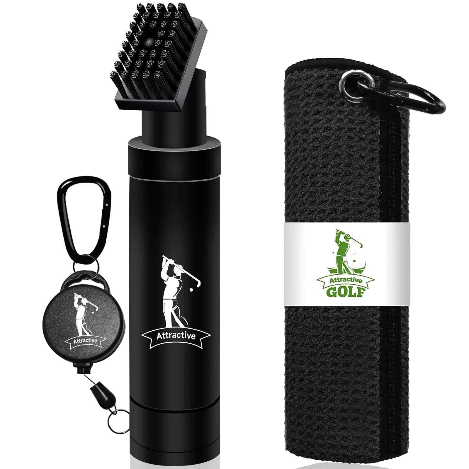 Golf Club Cleaning Kit – Water Brush & Waffle Towel Set